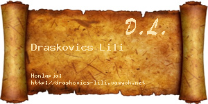 Draskovics Lili névjegykártya